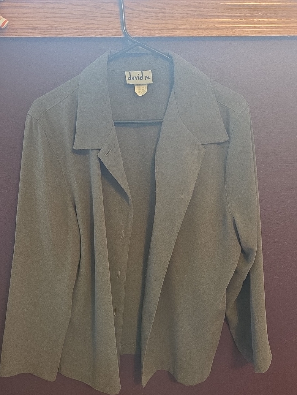 David N. Olive Green Open Blazer Jacket